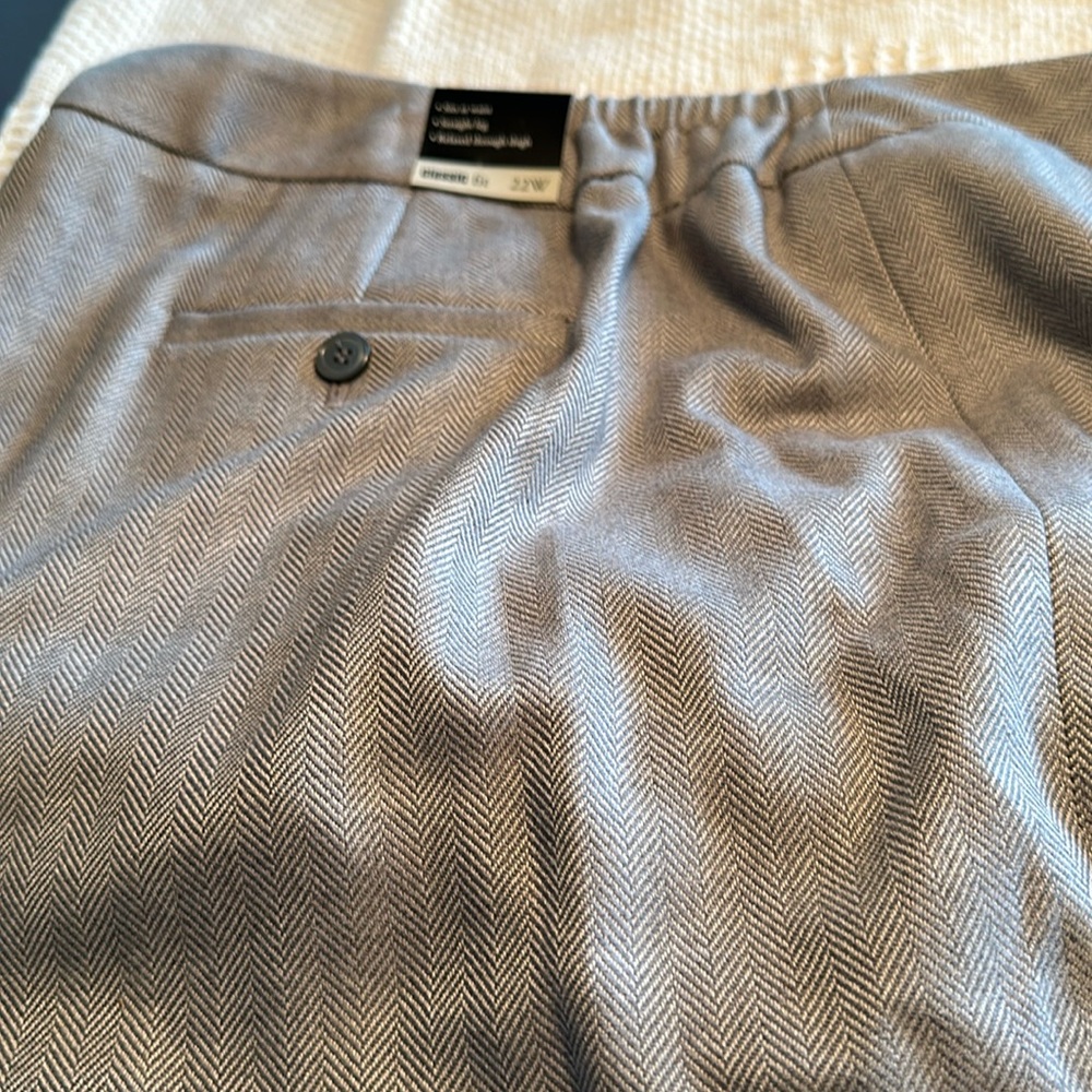 Ladies size 22 dress slacks. Gray herringbone pattern.